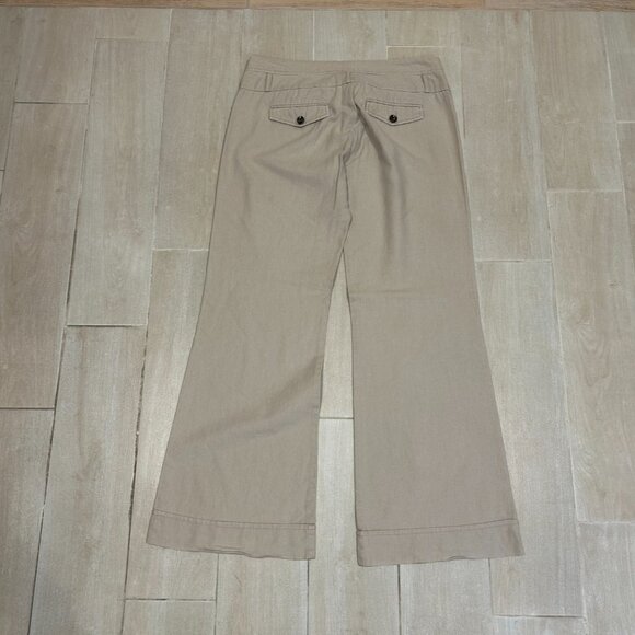 Juniors Womens Charlotte Russe Linen Cotton Low-Rise Flat Front Flared Pants 7 - Picture 6 of 11